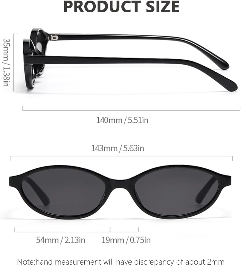 Retro Oval Sunglasses for Women Small Cat Eye 90s Sun Glasses Vintage Y2K Lightweight Sunnies - Image 4