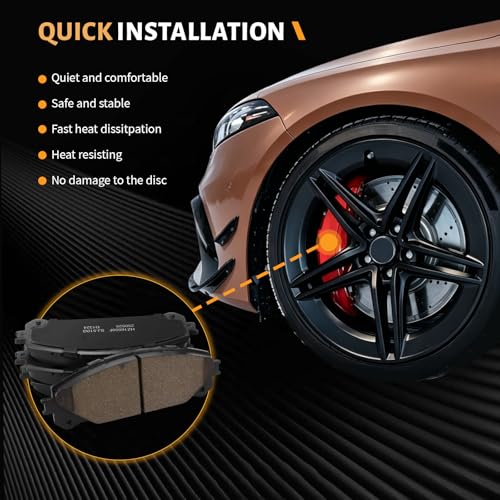 Image of D1324 Premium Replacement Front Brake Pad Set Fit For Toyota Sienna Highlander 2008-2019,Sienna 2011-2023, For Lexus RX350 2010-2022,RX350L /RX450hL 2018-2022,NX250 /NX350 /NX350h 2022-2023