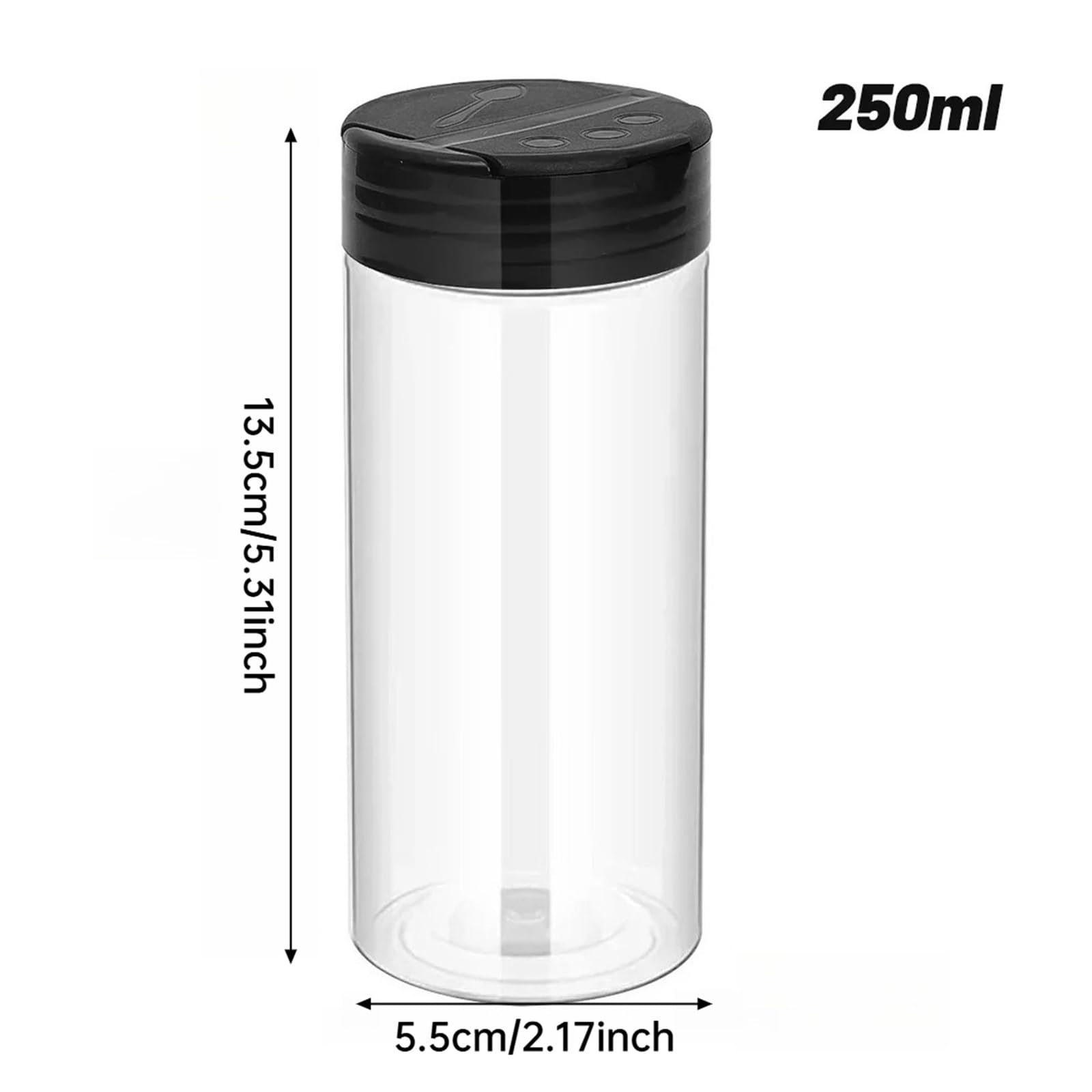 24PCS frascos para condimentos, botellas vacias transparentes para especias | ABS, impermeables, reutilizables para especias, condimentos, polvo sazonador e ingredientes secos