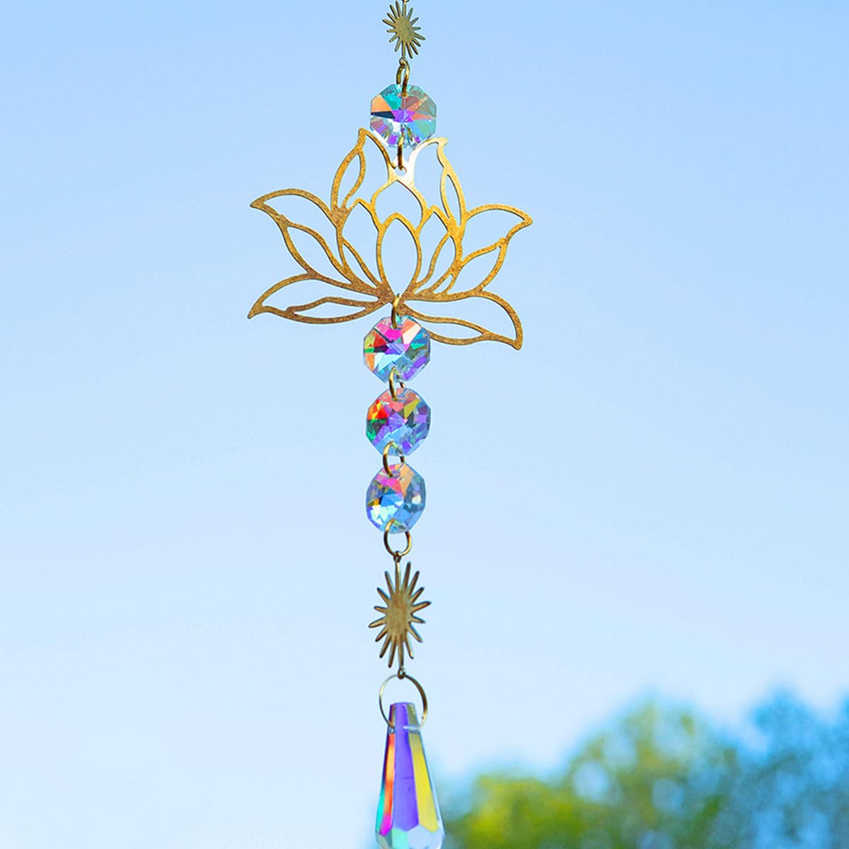 Crystal Flower Charm, Crystal Sun Catcher, Crystal-Charm Restor-remolque, Prismas Inusuales Reutilizables, Fabricantes de arco con Sol Y Metal