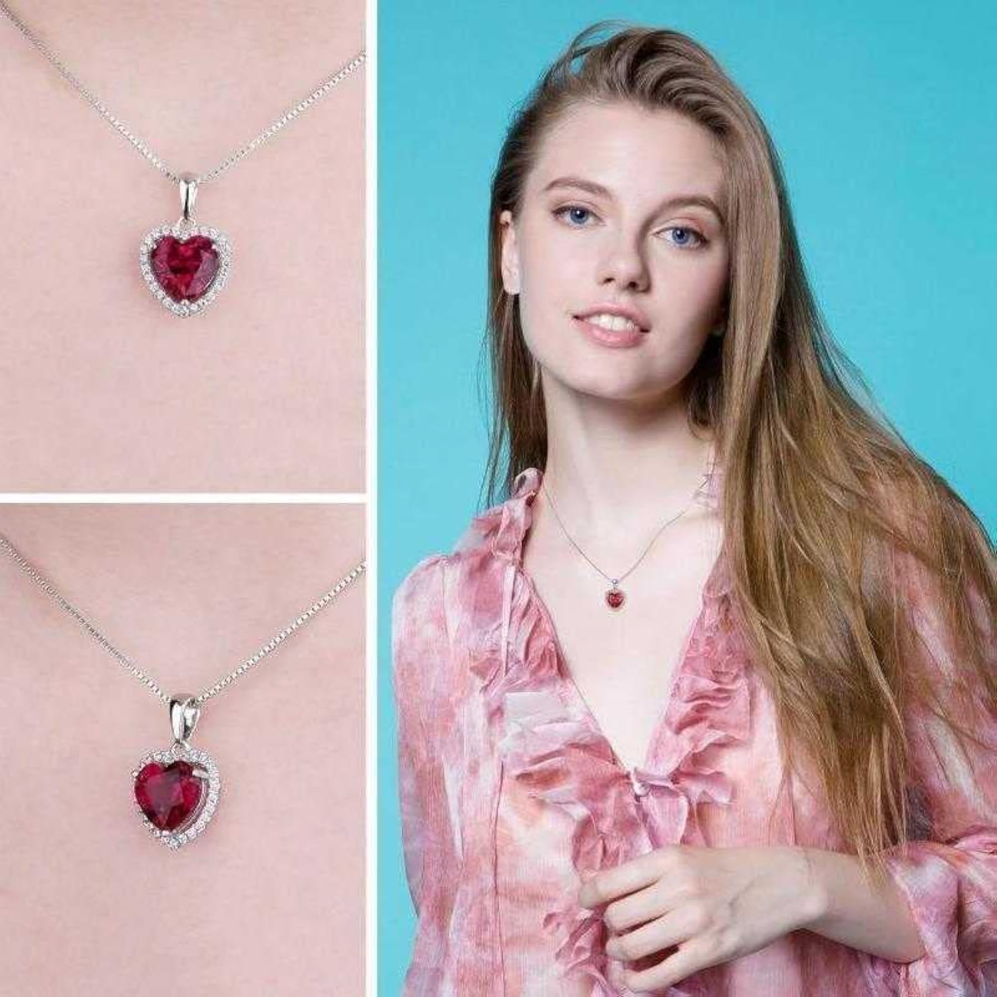 Sparkling Heart Shaped Gemstone Jewelry Set