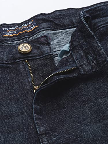 Image of The Indian Garage Co Men Slim Fit Solid Mid-Rise Stretchable Jeans