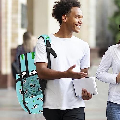 Sac à dos réglable imprimé vache multicolore confortable pour enfant