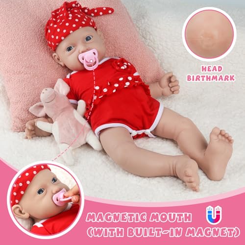 Muñeca bebé de silicona realista 14 pulgadas con accesorios miniatura 3