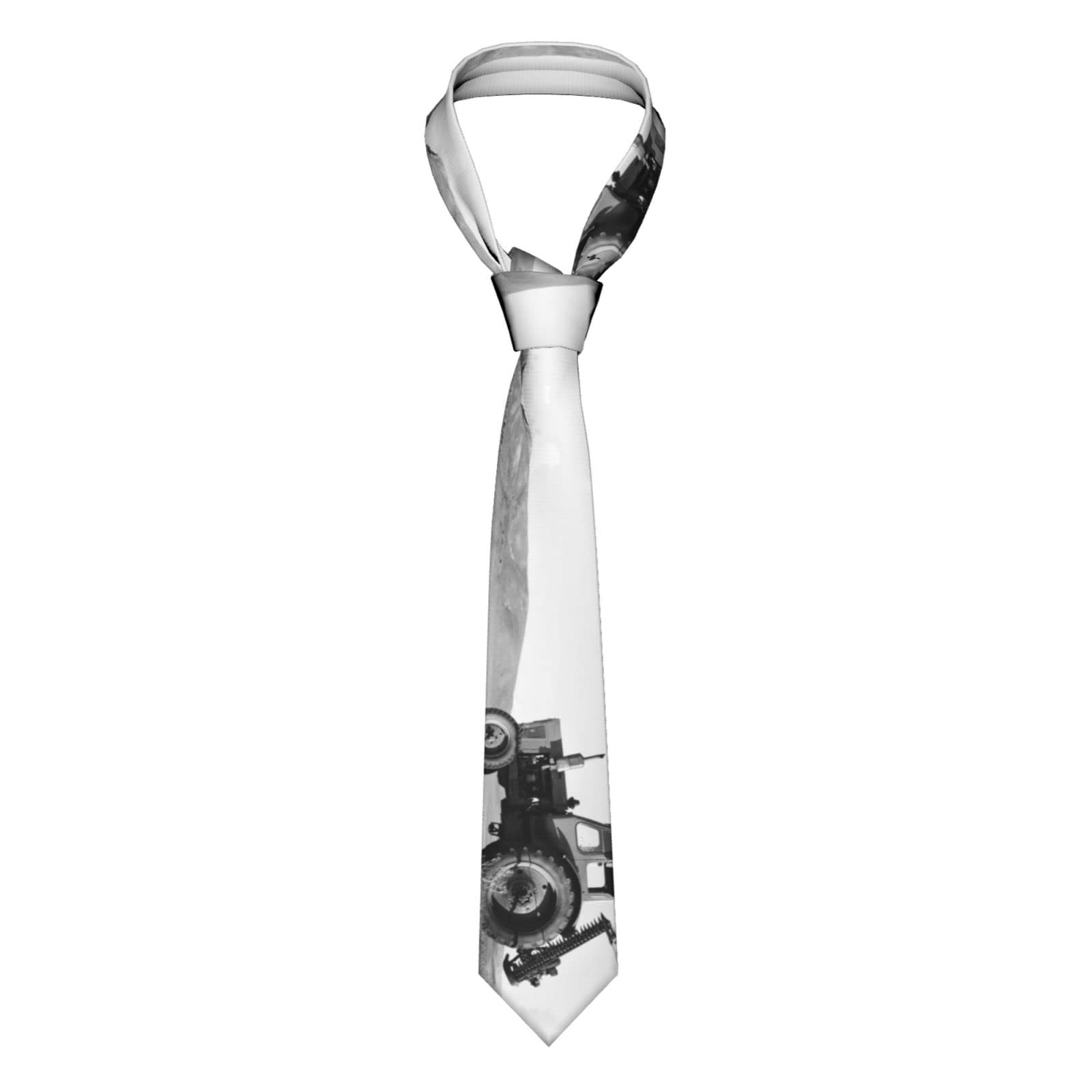 TOPUNY Tractor Agriculture Tranquil printed Fashion Silk Tie Men's Tie For parties, weddings, business occasions