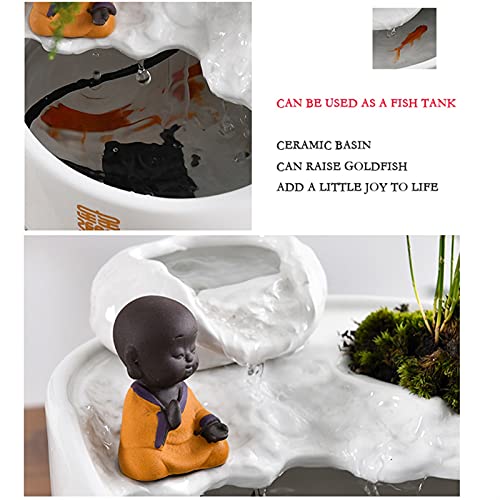 Fontaines de table intérieures zen avec cascade d'eau en céramique