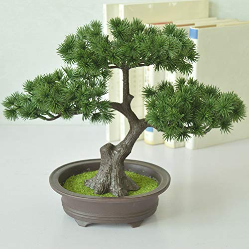 Artificial Bonsai Trees,11.8x9.8inch Artificial Greenery Bonsai Trees,Japanese Juniper Bonsai Tree, No Odor,Desktop Decor Display,for Indoor,Home,Office