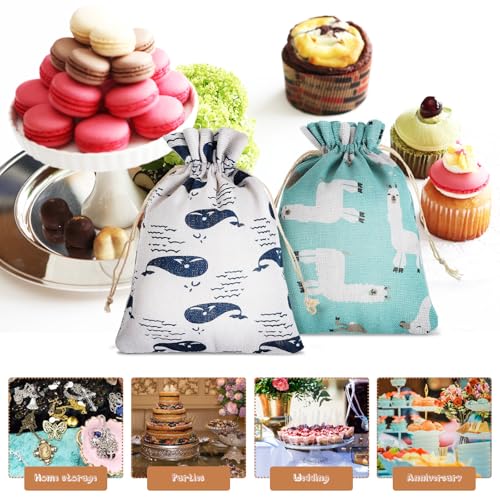 Bolsas de yute resistentes de diseño elegante para joyas y regalos 7