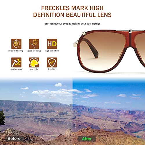 Freckles Mark 70s Italian Mob Boss Retro Square Sunglasses for Men Women Vintage Disco Sun Glasses3
