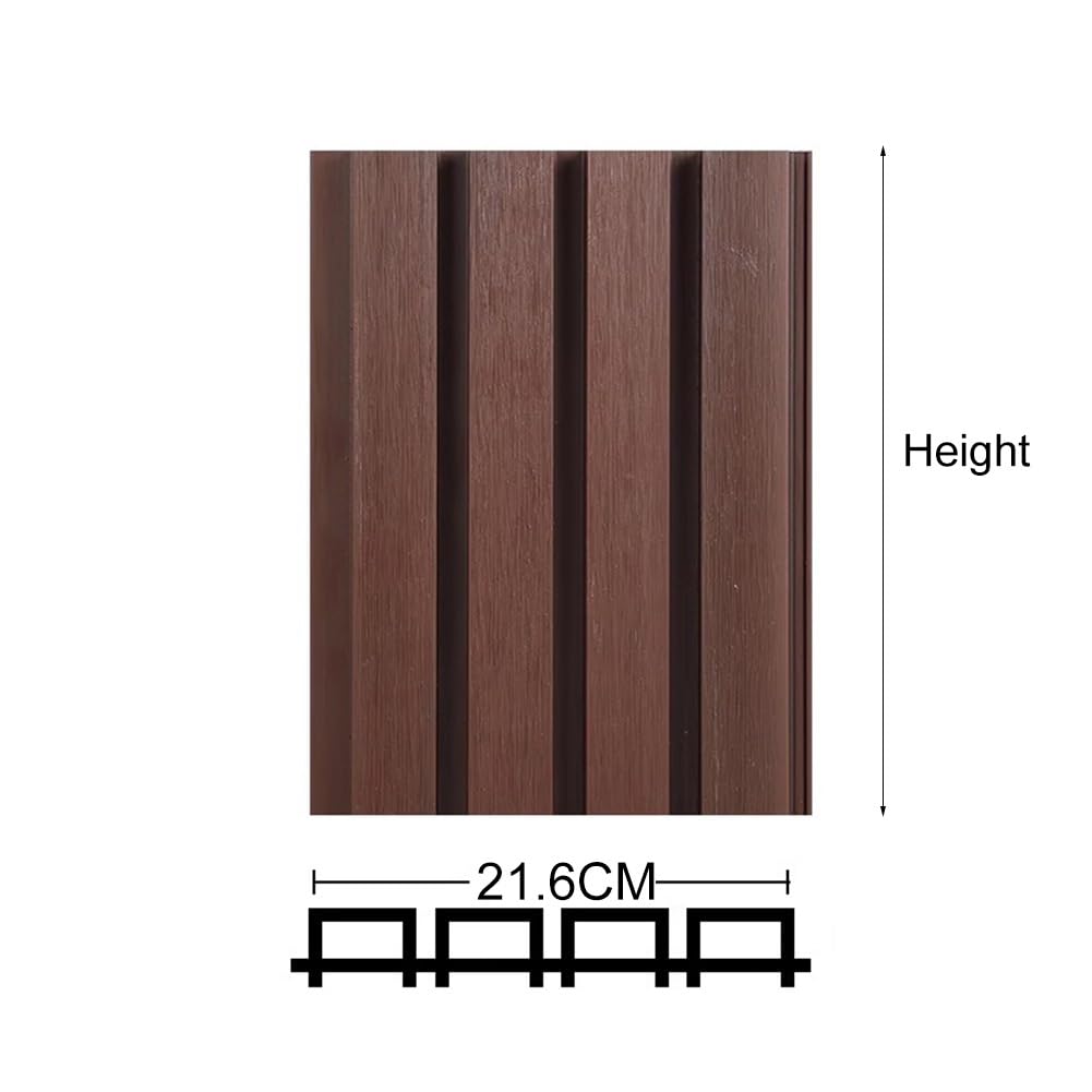 Panel de valla de privacidad para exteriores, pantalla compuesta de madera y plástico para jardín y patio, panel de pared decorativo de listones para terraza y patio