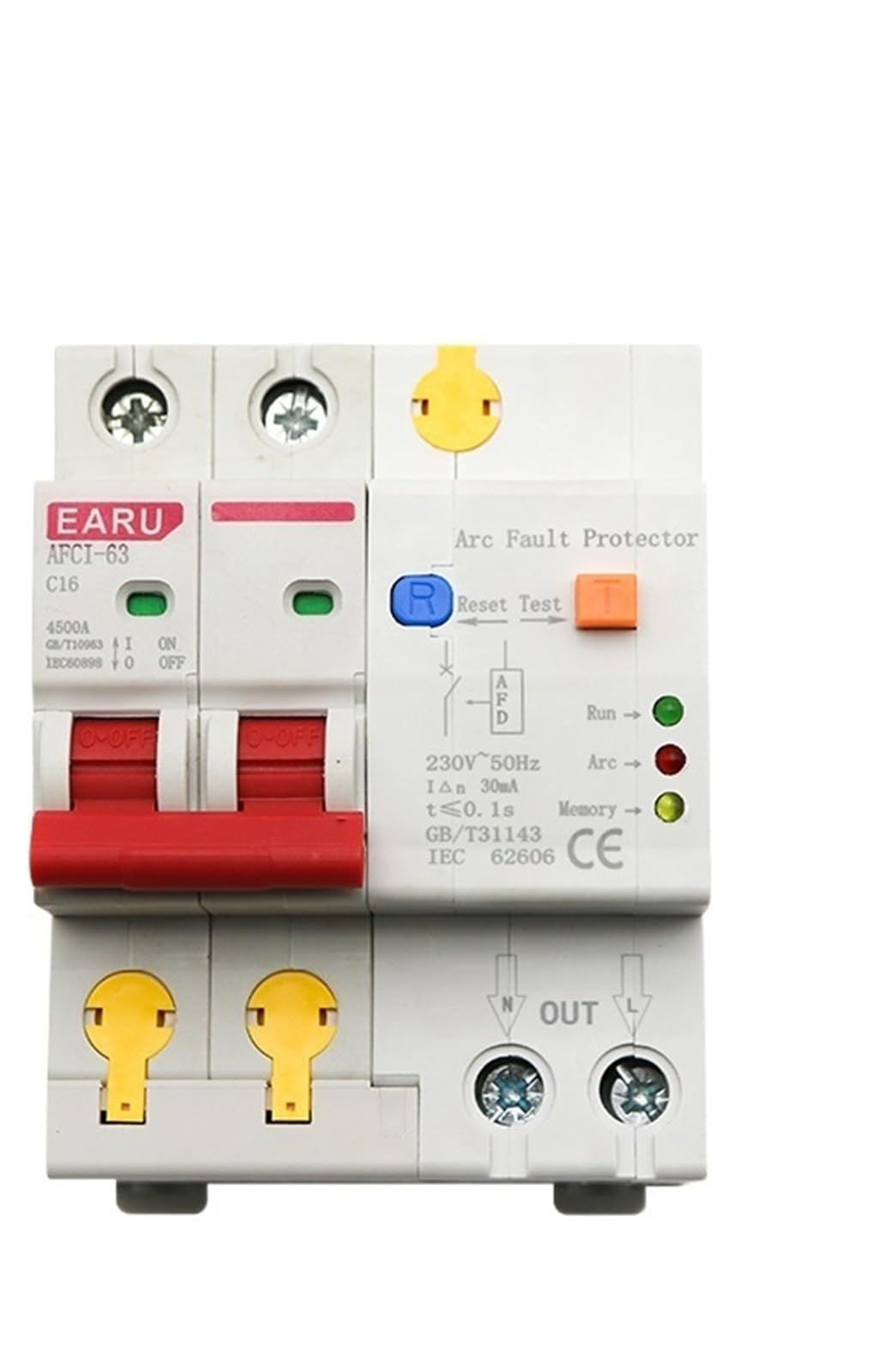 VSPPJYFG 10pc 220V 2P AFDD AFCI Arc Fault Protector Dector Circuit Breaker Interrupte Overload Earth Leakage Short Circuit Voltage Protec(25v)