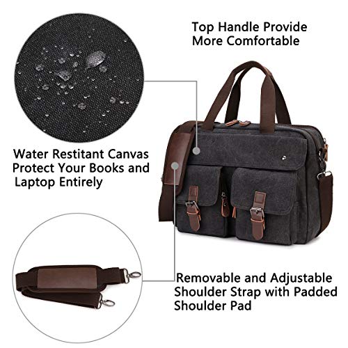 Bolso de mano para ordenador portátil 15.6 de lona impermeable 3