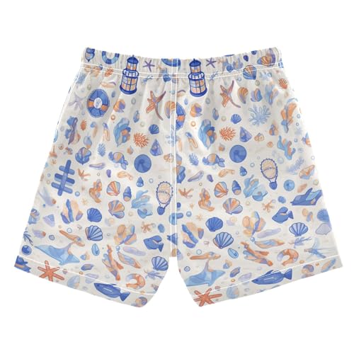 linqin Blue Boat Boys Swim Trunks Toddler Beach Board Shorts, Quick Dry Swim Shorts Suits 2-16 Years2