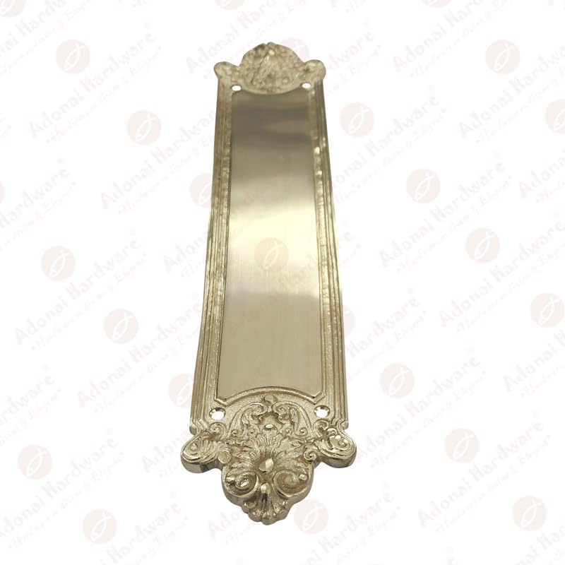 Adonai Hardware 12.50" "Lebbeus" Brass Push Plate - Satin Brass Unlacquered
