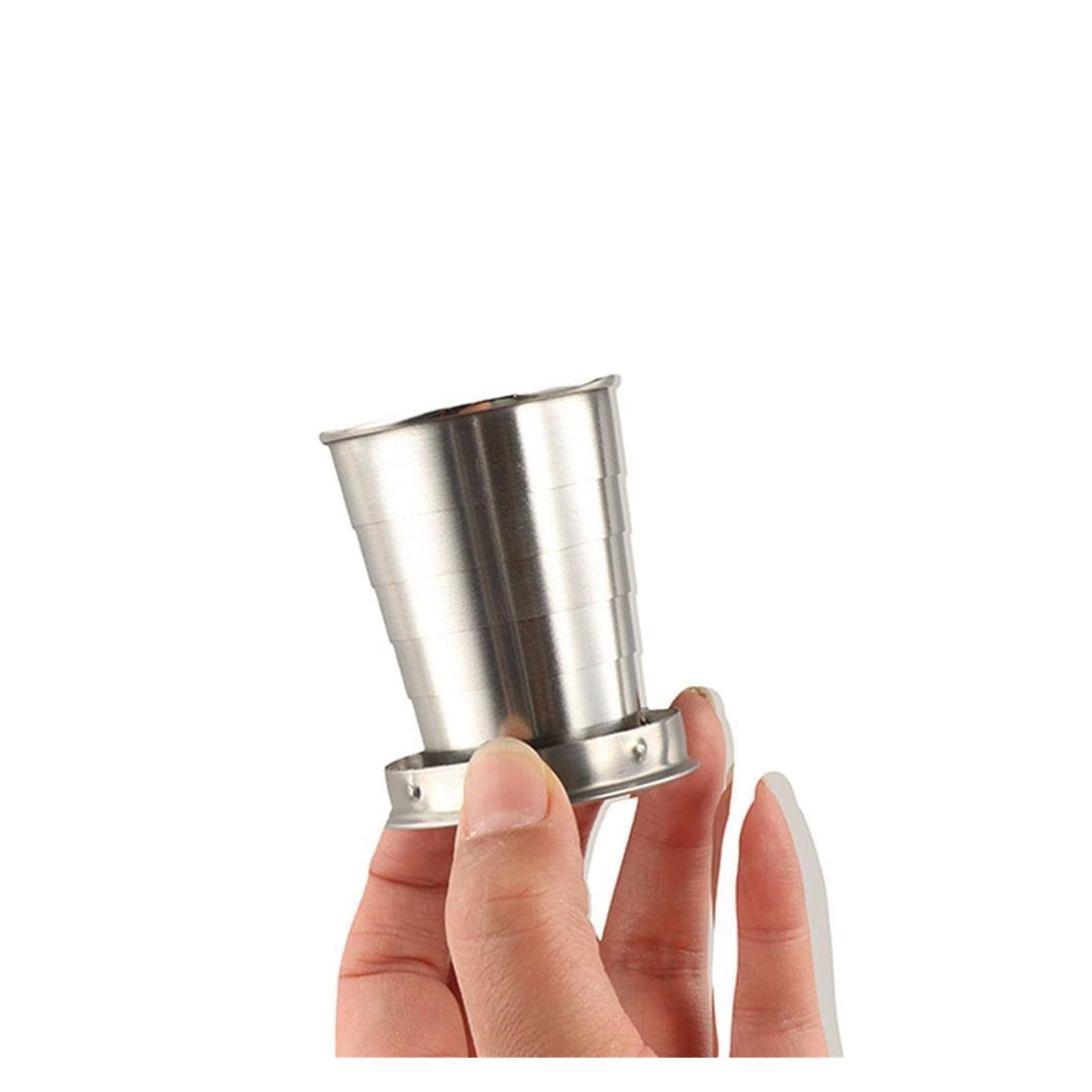 Bicchiere Acciaio Inox Pieghevole Tazza pieghevole in acciaio inossidabile | Tazza da campeggio pieghevole portatile 3 dimensioni