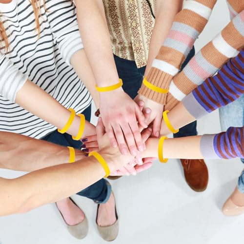 Bouiexye 60 Pieces Rubber Bracelets Yellow Sports Band Unisex for Sports Teams Party Games Fashion Decorations by Bouiexye - Used condition - Image 5