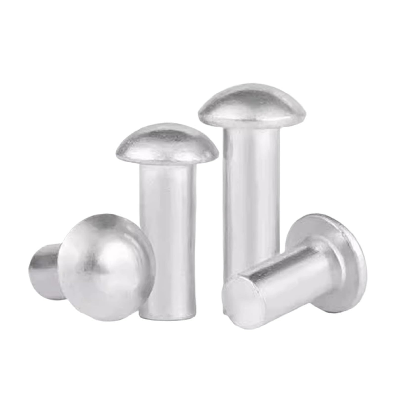 Rivet alu massif M6 tête ronde GB867 de 16mm pour assemblage mécanique durable
