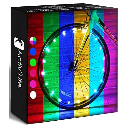 Activ Life Bicycle Spoke Lights (2 Tires, Color-Changing) Fun Accessory for Cool Beach Cruisers, Top Mountain, BMX Trick, Road, Recumbent, Commuting, Tandem, Kids & Folding Bike Best Wheel Lights