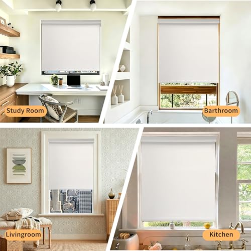 Image of Niche Blinds Cordless Blackout Roller Shades with Valance,White,21 inch Wx72 H