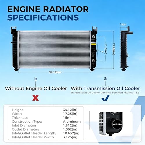 Image of 2423 Radiator for Chevy Chevrolet Silverado Tahoe Suburban