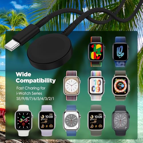 Upgraded for Apple Watch Charger Cable,USB C to Magnetic Wireless Fast i-Watch Charging Cord, Compatible with iWatch Series Ultra10/9/8/7/6/SE/SE2/5/4/3/2 - Image 6