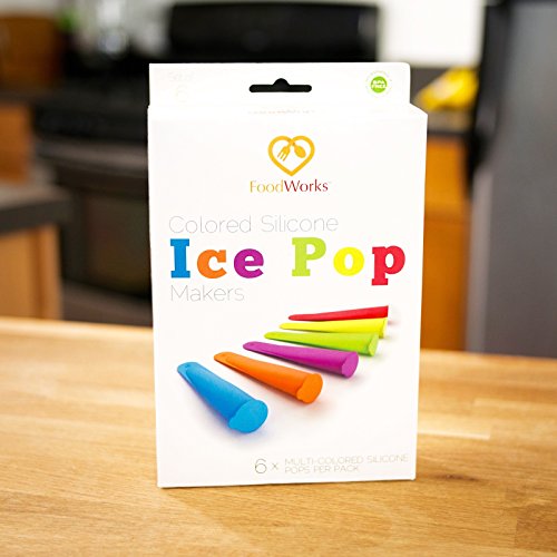 Foodworks Silicone Ice Pop Maker Molds/Popsicle Molds, Set Of 6 #TOP6