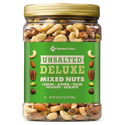 Member's Mark Unsalted Deluxe Mixed Nuts (34 Oz.) Pack Of 4 #TOP1