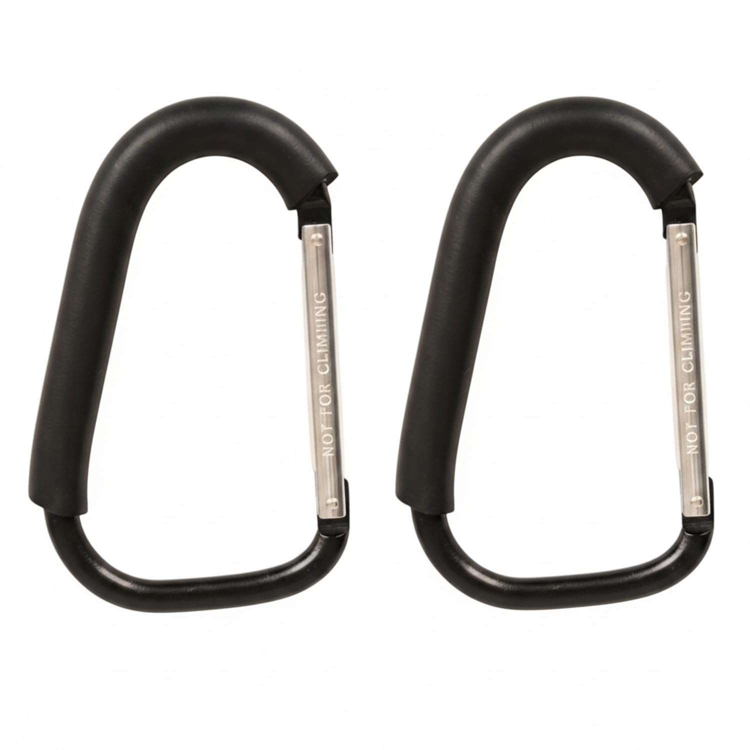 Multifunctional Stroller Hook Combo for Bags, Large Carabiner Style Hanger, Strong Aluminium Hooks with Universal Attachable Fit for Stroller, Pram, Trolley - Black (Pack of 2)-image-6