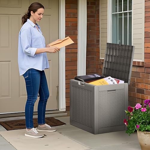 Image of Outdoor Storage Box Waterproof, 35 Gallon Deck Box for Patio Storage