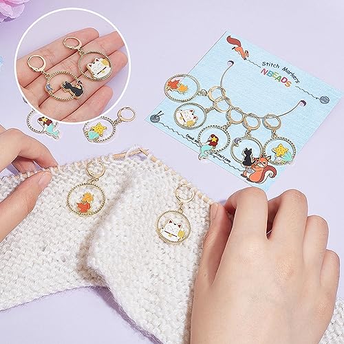 NBEADS 20 Pcs Round Ring with Animal Stitch Markers - Image 3