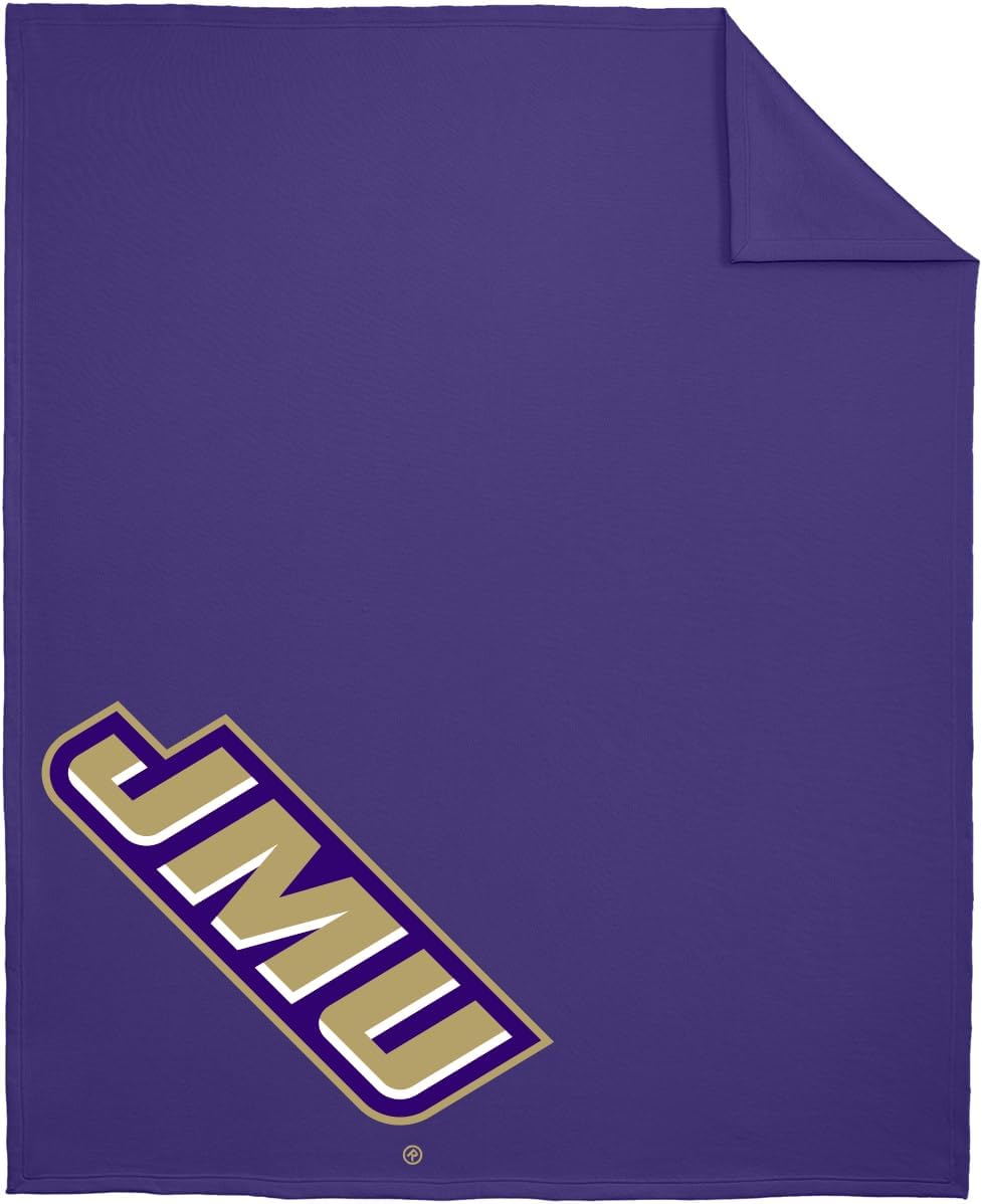 Sport Your Gear James Madison JMU Dukes Prime Logo Comfortable Stadium Fleece Officially Licensed Game Day, Tailgating Throw Blanket 50" X 60"