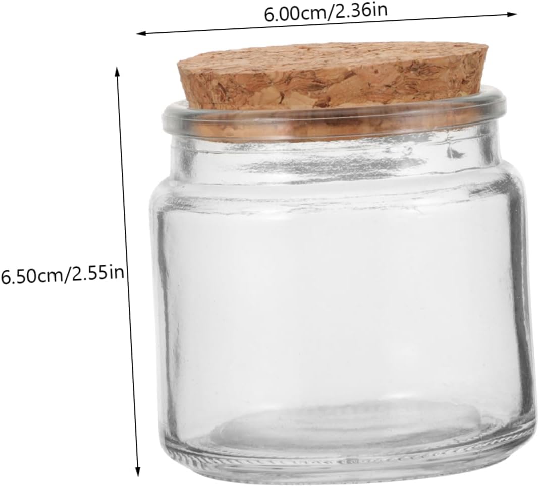 NUOBESTY 8pcs Transparent Glass Candle Jars with Cork Lids Aromatherapy Candle Holders for DIY Projects Versatile Storage for Tealights Crafts and Home Decor
