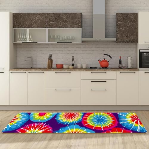 2 alfombras de cocina de arcoíris tie-dye para dar vida y color a tu hogar 3