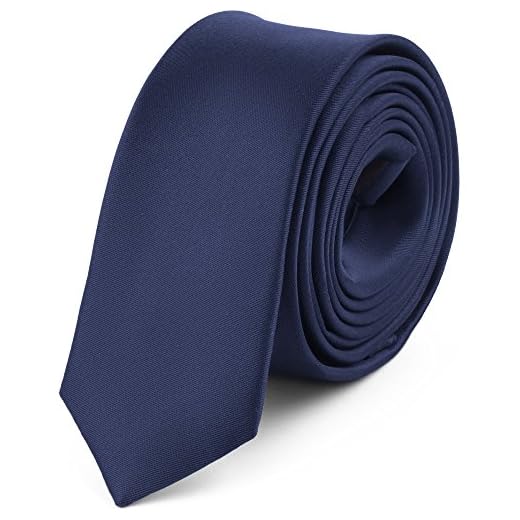 Ladeheid Herren Schmale Krawatte SP-5 (150cm x 5cm, Dunkel blau)