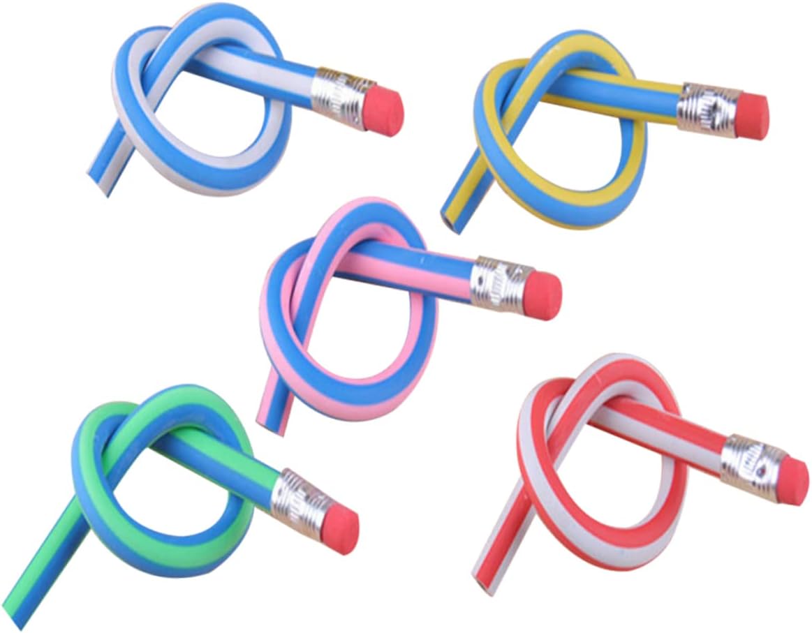 5pcs Writing Equipment Writing Pencil Writing Pencil with Eraser Bendy Pencil Flexible Pencil