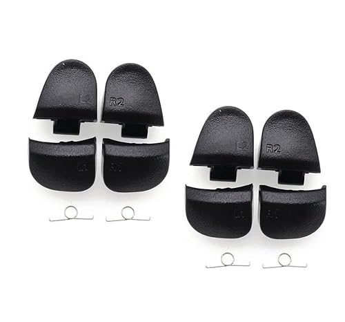 EC Support �݊��i PS5 ���C�����X�R���g���[���[ DualSense �f���A���Z���X BDM-010 L2 R2 �g���K�[ �{�^�� �o�l �X�v�����O ���� ���i �C�� �p�[�c (V2_Black_2Sets)