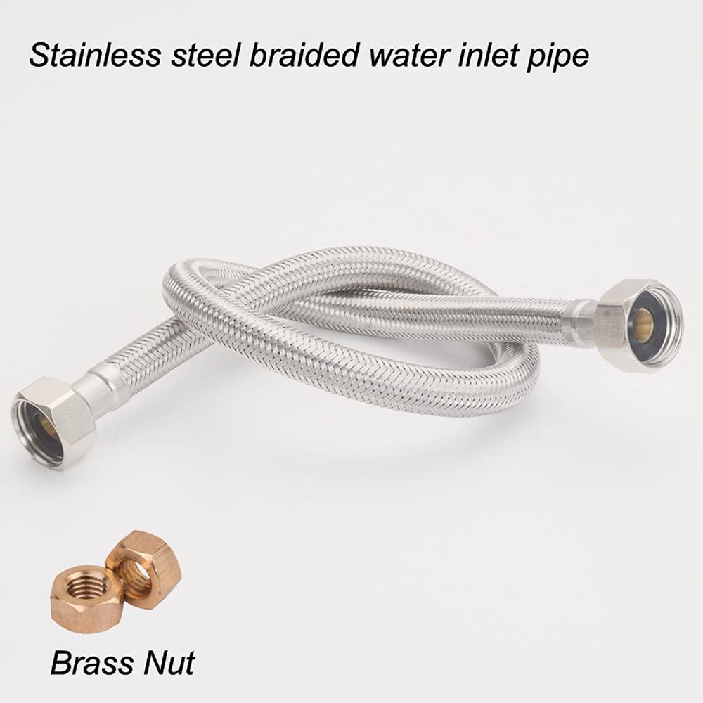 Elastyczne złącza kranowe, Węże przyłączeniowe do kranu kuchennego 1/2" BSP, guma EPDM, stal nierdzewna, plecione, 16/24 cala, 2 szt.(16INCH)
