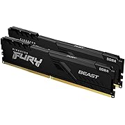 Kingston Fury Beast 16Gb (2X8Gb) 3200Mhz Ddr4 Cl16 Kit Memoria Per Pc Kit 2, Nero, Si apre in una nuova scheda