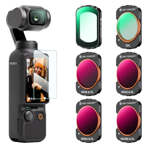 Image of K&F CONCEPT 6 Pack UV+CPL+ND16 /PL+ND32 /PL+ND64 /PL+ND256 /PL Filter Set | Compatible with Osmo Pocket 4 & Pocket 3, Magnetic, Multi Coated HD Optical Glass, FD161