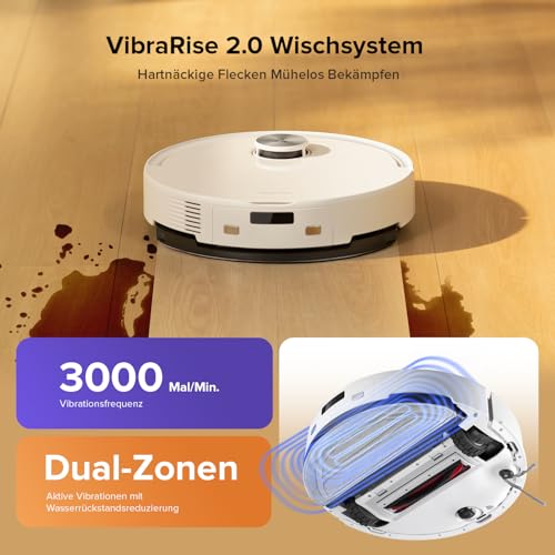 roborock Q10 S5 Saugroboter mit Wischfunktion, 10.000 Pa HyperForce Saugkraft, Dual Anti-Tangle System, Auto Lifting Mopping, Funktioniert mit Alexa, Ideal für Tierhaare, Teppiche, Hartböden (Weiß) – Bild 5