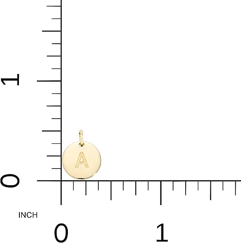 Miniatura 5 de Miabella 925 Sterling Silver or 18K Yellow Gold Over Silver Round Initial Pendant Necklace for Women 18 to 20 Inch Chain, Dainty Letter Necklace