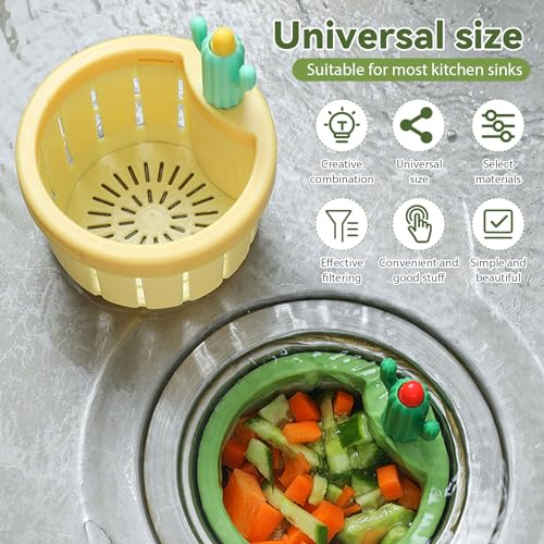 Colador para fregadero de cocina con cesta automática y espaciador miniatura 6
