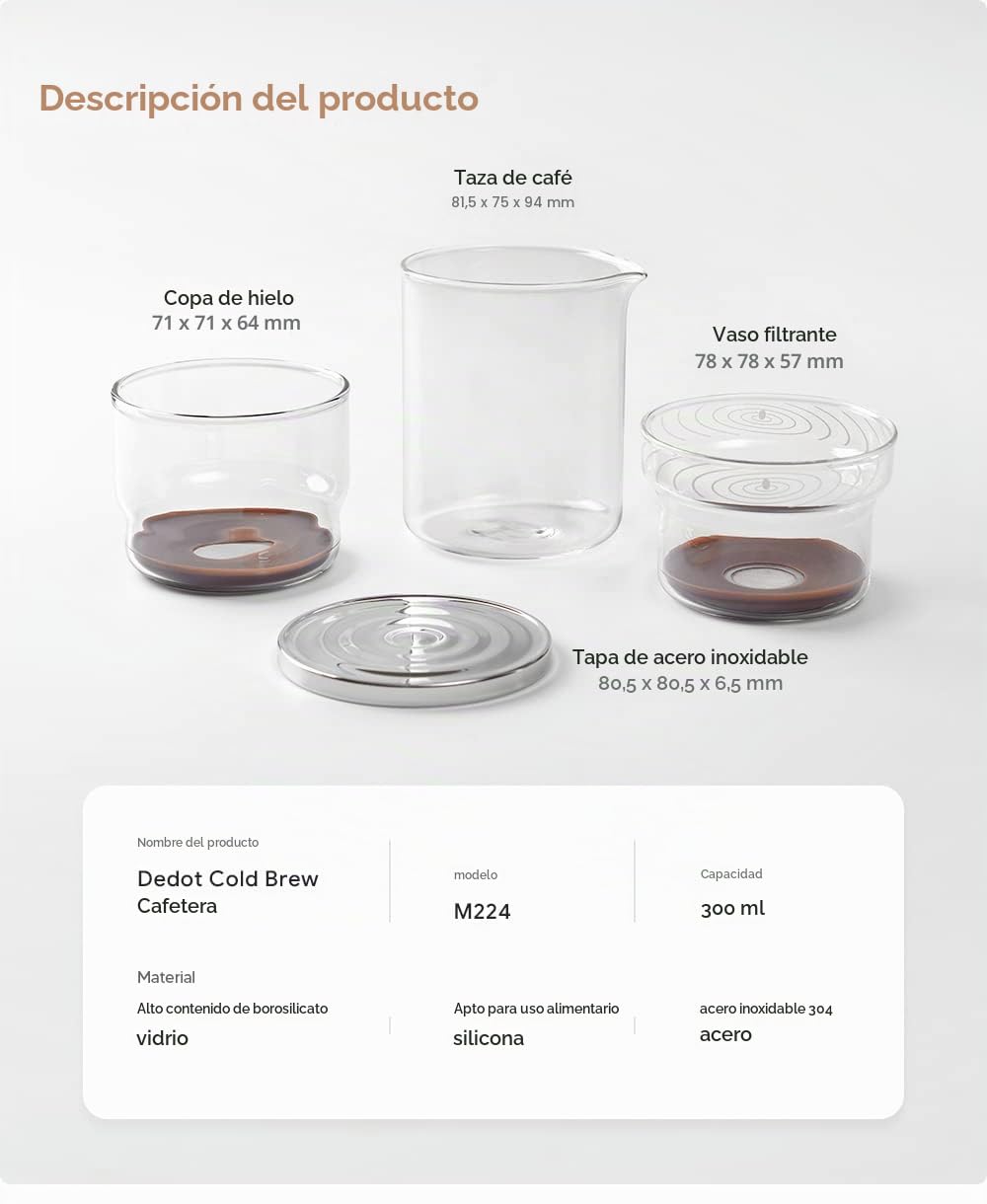 i Cafilas 2 en 1 Cold Brew Dripper Cold Brew Coffee Maker, Helado Goteador de goteo 300 ml - Cafetera para café y té en frío, cafetera para extracción en frío