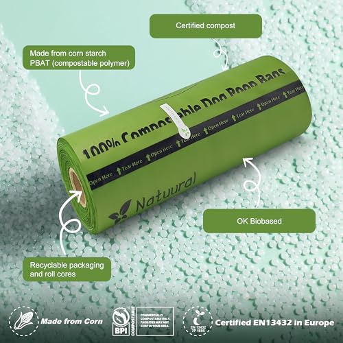 Compostable Dog Poop Bags-300 Bags 1Rolls, Poop Bags for Dogs Made of Cornstarch, Unscented, Ideal for Backyard or Home and Cat Litter Disposal - Image 7
