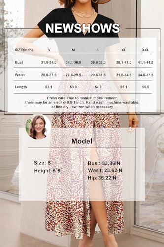 Image of Newshows Women's 2026 Lightweight Summer Wedding Guest Beach Vacation Casual V Neck Split Flowy Maxi Dress