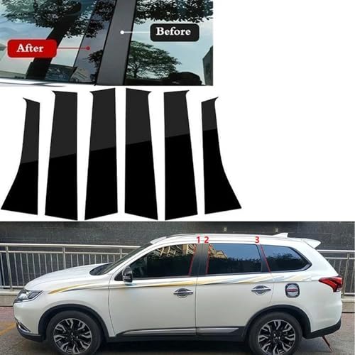 Pilares para coche Mitsubishi Outlander 2013-2021 de 6 piezas en negro brillante 3