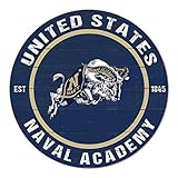 KH Sports Fan Navy Midshipmen Colored Circle Sign, 20x20 Inches, Midshipmen Decor for Dorm Room, Bedroom, Fan Cave, Living Room; Display Your Team Spirit with This Unique Naval Academy Midshipmen Wall Art