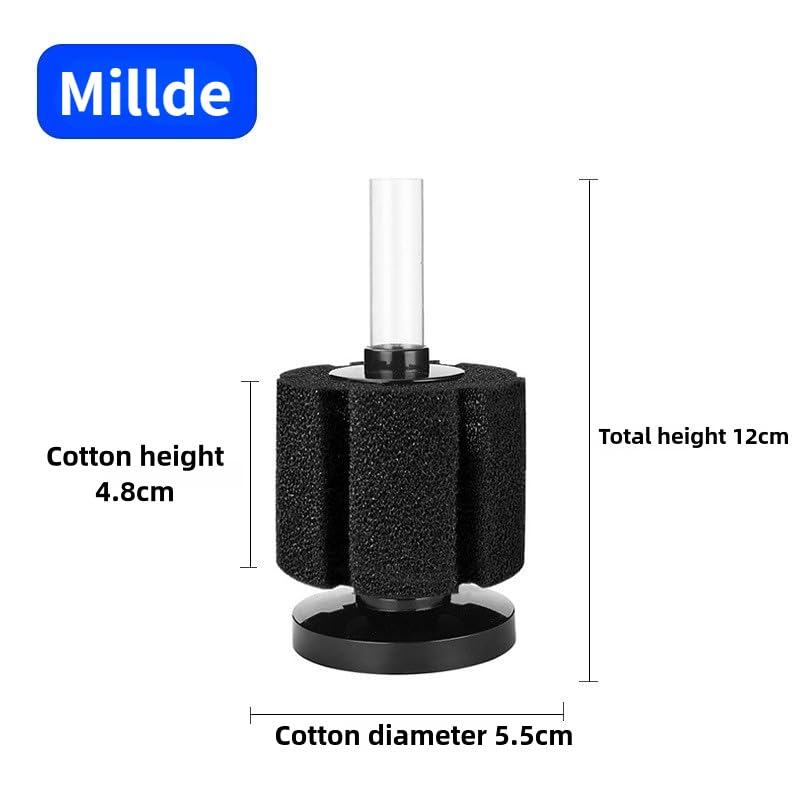 Image of Aquarium Sponge Filter Fish Tank bio Biochemical Betta Shrimp Nano Filter with Airline Tubing (M up to 20Gal 2 Pcs)