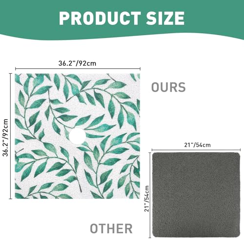 Image of Square Shower Mat Non Slip: 36 x 36 Inch Extra Large Shower Mats with Drain Hole in Middle - PVC Loofah Anti Slip Shower Floor Matt for Inside Shower