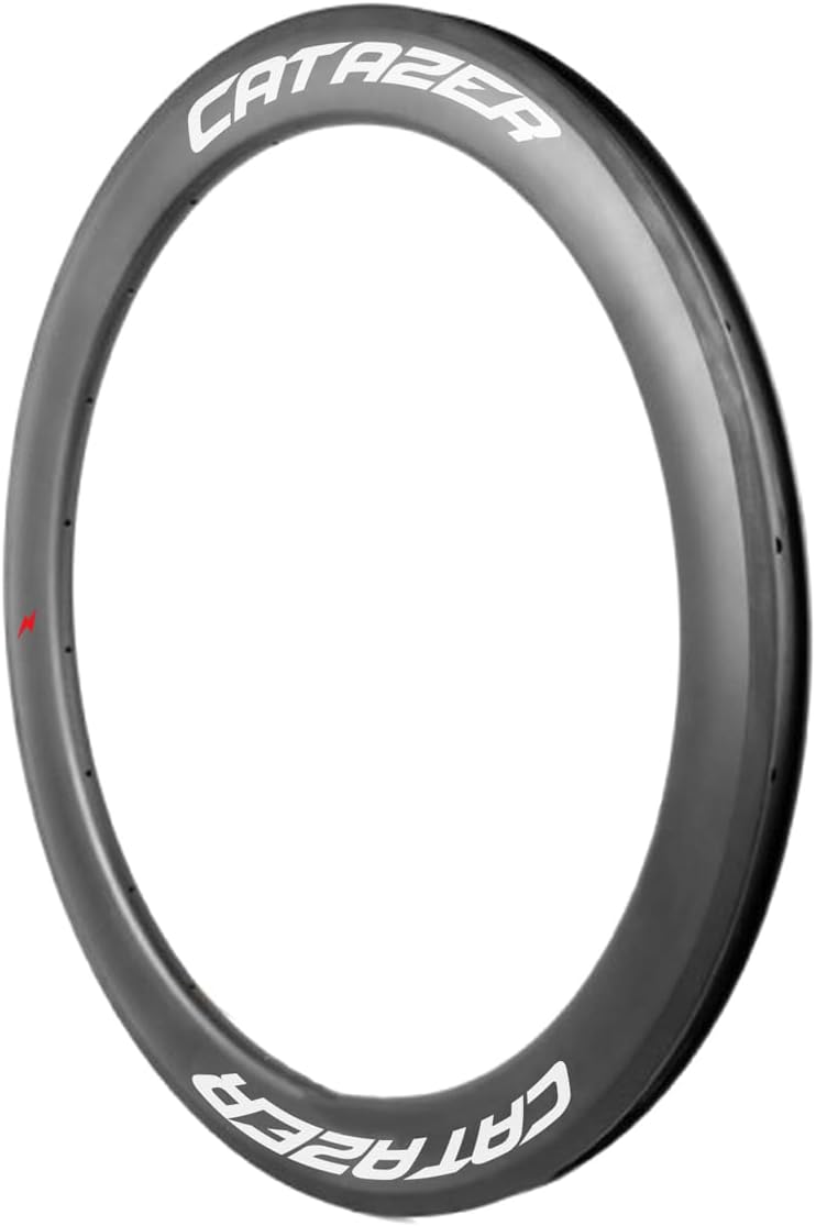55x26mm Carbon Fiber Road Bicycle Rim, CATAZER Tubeless Customized Material T700 Normal Weight/T800 Lightweight Design For Road Bike Racing
